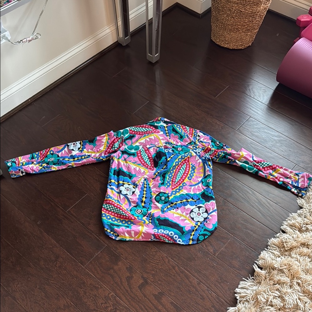 J. Crew Multicolor Patterned Blouse - image 4